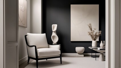 Design a minimalist and modern reading nook that exudes elegance and simplicity