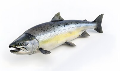Obraz premium Salmon fish isolated on white without shadow. 
