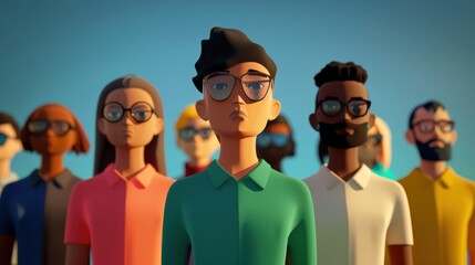 Virtual world meetup. Gen Z avatars representing diverse identities and cultures collaborate on global sustainability initiatives. Youth-driven environmental solutions, cross-cultural exchange.