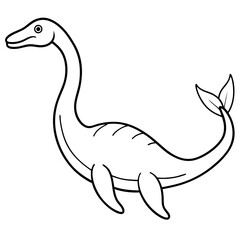 Plesiosaurus swimming in an ancient ocean