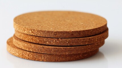 Coasters: Flat, functional items for under drinks to prevent damage to tables from moisture and spills, made from cork, wood, or metal.
