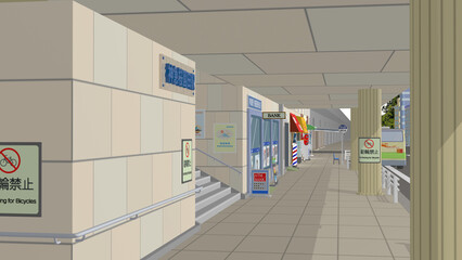 Obraz premium アニメーションの背景（高架通り）