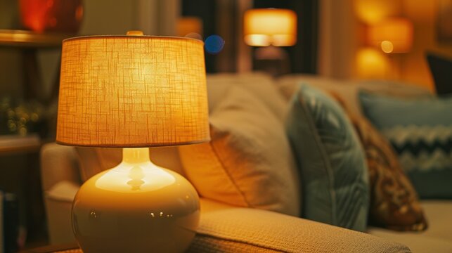Table Lamp: Functional lamp on a side table, providing soft, warm light to create a cozy and stylish environment for any room in your home.
