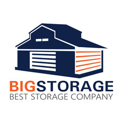 Big storage logo design template. Warehouse logo for business.