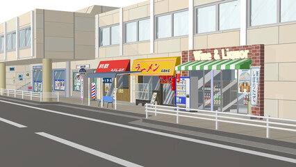 アニメーションの背景（高架通り）