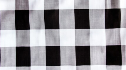 Black and white striped tablecloth background top view 