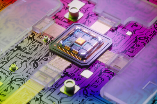 Close-Up of Quantum Computer Processor