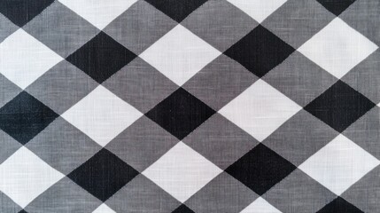 Black and white striped tablecloth background top view 