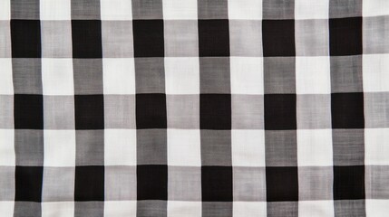 Fototapeta premium Black and white striped tablecloth background top view 