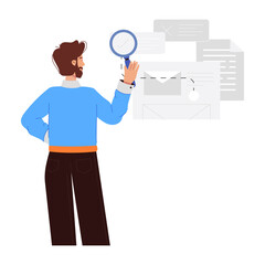 Character based flat illustration of overview  
