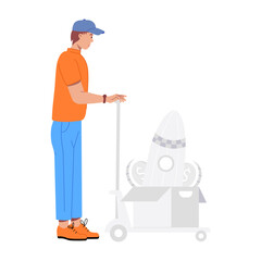 Product launch illustration designed in flat style 