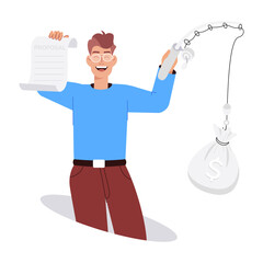 Investment scam illustration in flat style 

