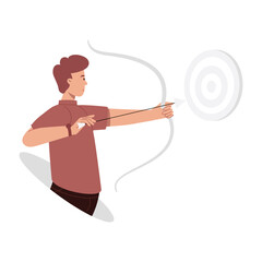 A flat character illustration of goal setting 