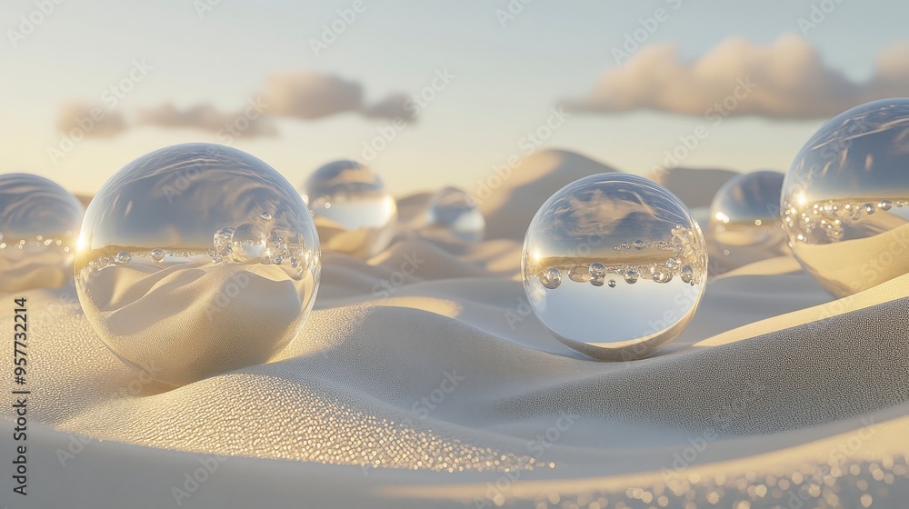 Poster dynamic spheres in motion: abstract composition with energetic movement
