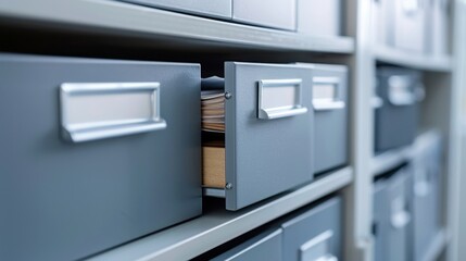 Filing Cabinet: An essential office furniture piece with drawers that helps in organizing and storing important documents, files, and paperwork efficiently and conveniently.
