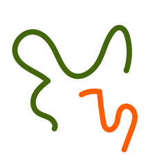 Green orange squiggly lines vectors 