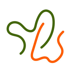 Green orange squiggly lines vectors 