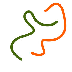 Obraz premium Green orange squiggly lines vectors 
