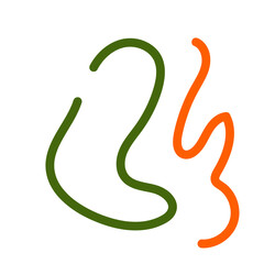 Obraz premium Green orange squiggly lines vectors 
