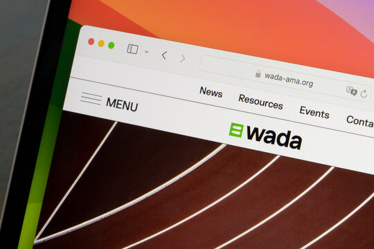 Portland, OR, USA - Sep 3, 2024: Website homepage of the World Anti-Doping Agency (WADA), a foundation initiated by the IOC to promote, coordinate, and monitor the fight against drugs in sports.