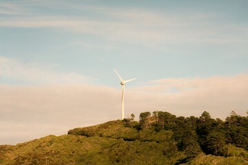 solitaire wind turbine on the mountain