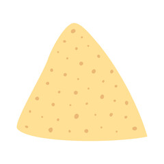 Nacho tortilla chips of corn flour in trendy soft shades in cartoon style Isolated. Mexican food