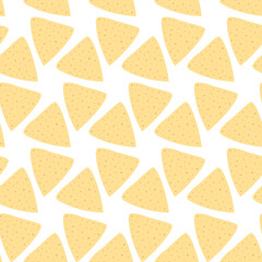 Tortilla chips nacho Seamless pattern International Nachos Day greeting Background texture concept