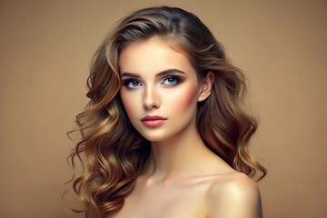 Fototapeta premium Beautiful Woman with Long Blonde Hair.
