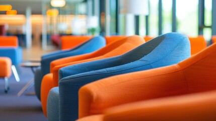 Couch or Seating Area: A relaxed setting with a plush sofa and armchairs, perfect for informal meetings or relaxation, accessorized with cushions and a coffee table.
