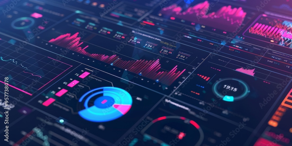 Poster Abstract visualization of data analytics and user engagement metrics on a web dashboard