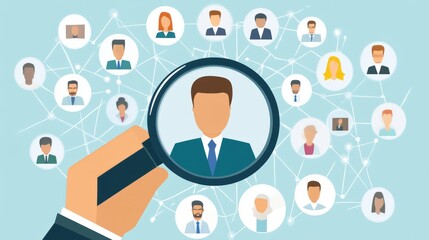 Human resources Human resources management recruitment employment, network headhunting concept 