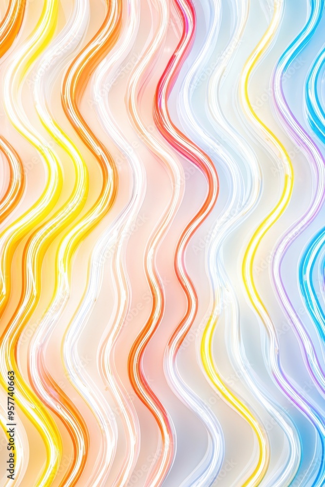 Aufkleber abstract wavy lines background colorful flowing dynamic
