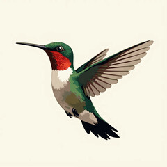 Obraz premium Fantasy world. Vector illustration of paradise hummingbird bird isolated on a gray background. Abstract drawing.