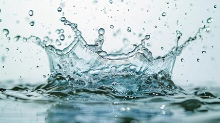 Water Droplet Splash Creating a Crown-Shaped Pattern