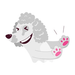 Comic style sticker of cute smiling puppy  

