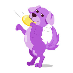 Cartoon style sticker of dog frisbee