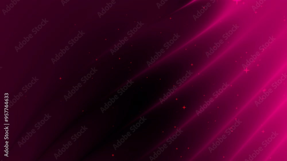 Poster dark pink gradient diagonal lines with red stars on a dark background. abstract festive design suita