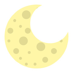 yellow crescent moon design element