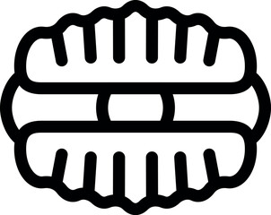 Simple vector icon of a scallop seashell, a common type of marine bivalve mollusc © ylivdesign