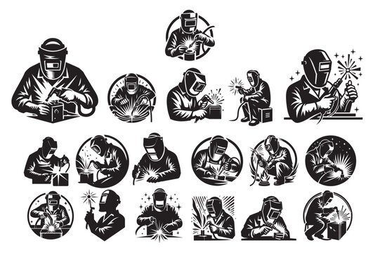 Welder silhouette vector art