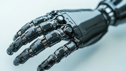 Naklejka premium Black Robotic Hand Closeup