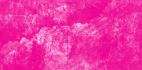 Abstract magenta painted rustic scratched grungy watercolor texture of a concrete wall with cracks and scratches, grunge paint pure magenta watercolor background on white abstract paper texture.