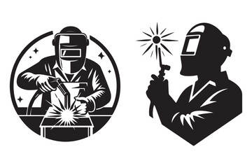 Welder silhouette vector art