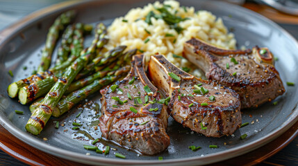 A plate of lamb chops