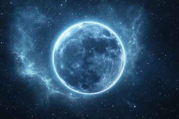 Fototapeta premium Full Moon in a Starry Night Sky