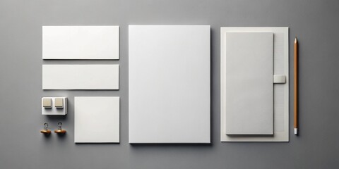 Corporate identity stationery mock up isolated on gray background. illustrating, corporate, identity