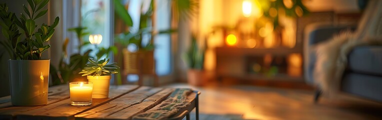 Fototapeta premium Photo of a cozy and green living room.
