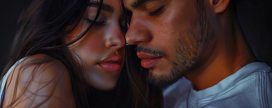 Tender affection in a lovers' tender gaze, 4K hyperrealistic photo