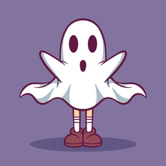 Cute hand drawn ghost illustration
