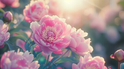 Light gentle pink background from peony petals.